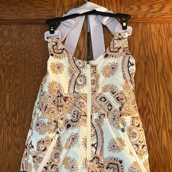 Free People Movement Alpine Glow Printed Snow Bib in Brushed Sail Paisley Size S - Picture 7 of 15
